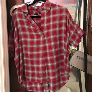 Madewell Red Flannel Blouse